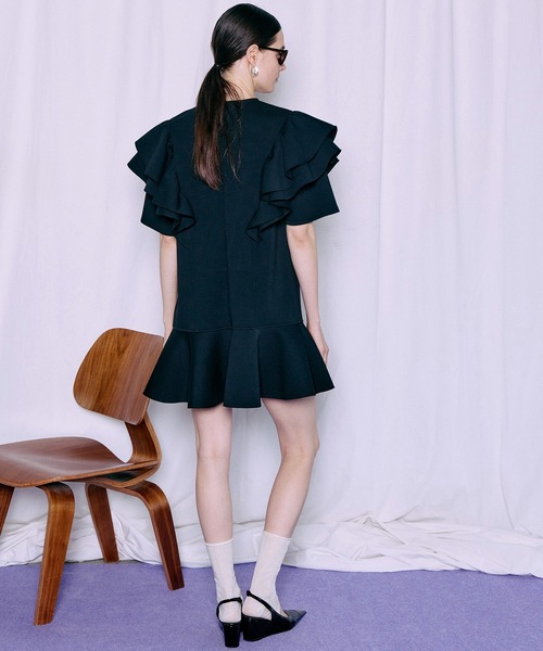 ワンピース 半袖 Frill Mini Dress/フリルミニドレス