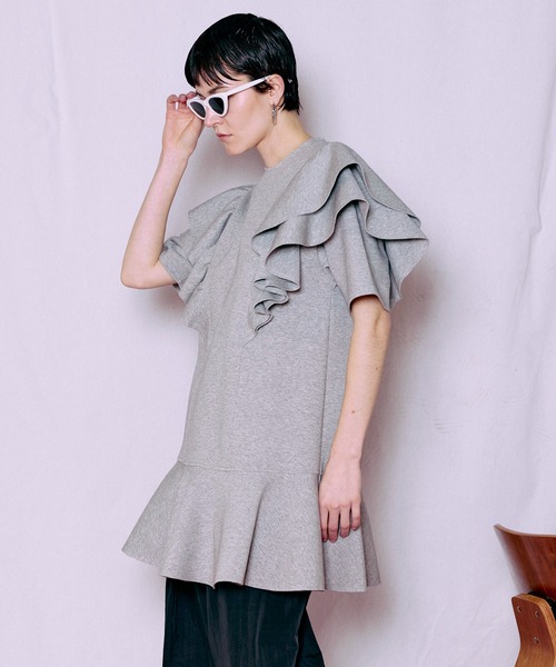 ワンピース 半袖 Frill Mini Dress/フリルミニドレス