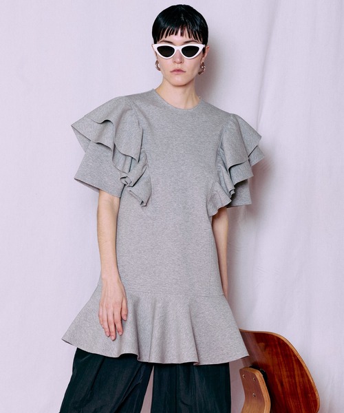 ワンピース 半袖 Frill Mini Dress/フリルミニドレス