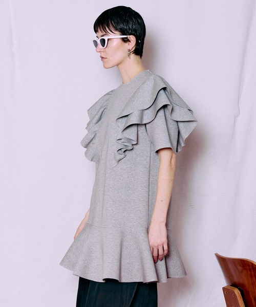 ワンピース 半袖 Frill Mini Dress/フリルミニドレス