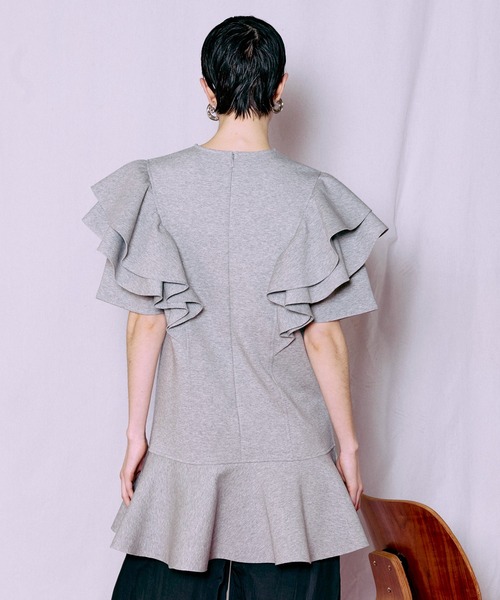 ワンピース 半袖 Frill Mini Dress/フリルミニドレス