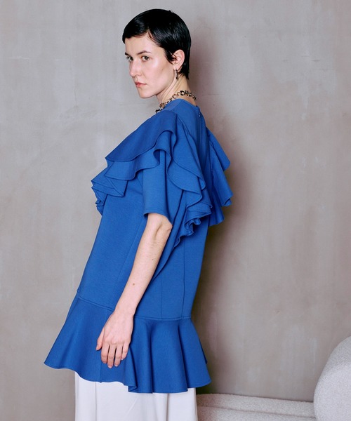 ワンピース 半袖 Frill Mini Dress/フリルミニドレス