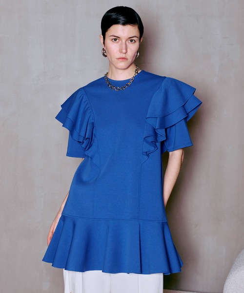 ワンピース 半袖 Frill Mini Dress/フリルミニドレス