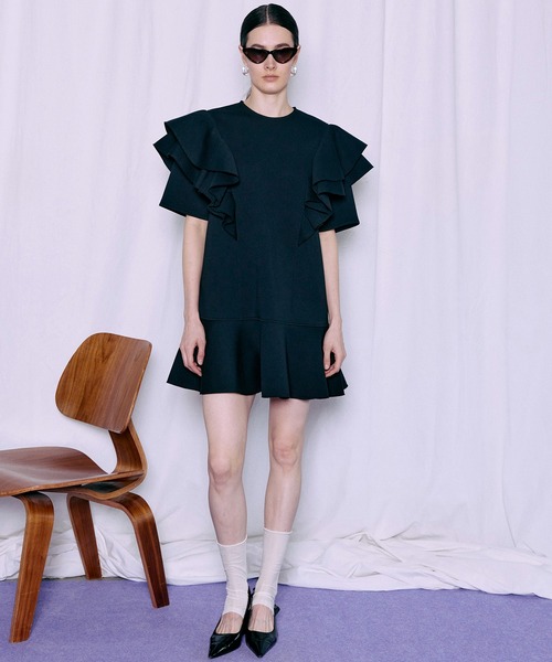 ワンピース 半袖 Frill Mini Dress/フリルミニドレス