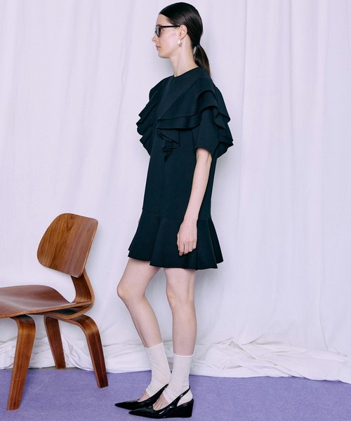 ワンピース 半袖 Frill Mini Dress/フリルミニドレス