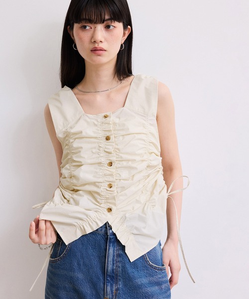 アダムエロペ シャツジレ ADAM ET ROPE ADAM ET ROPE'（アダムエロペ） ベスト ジレ 「WEB限定」シャーリング