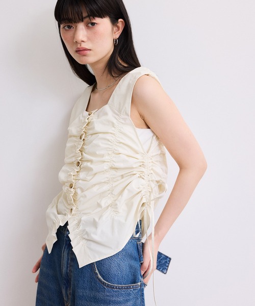 ADAM ET ROPE'（アダムエロペ） ベスト ジレ 「WEB限定」シャーリング