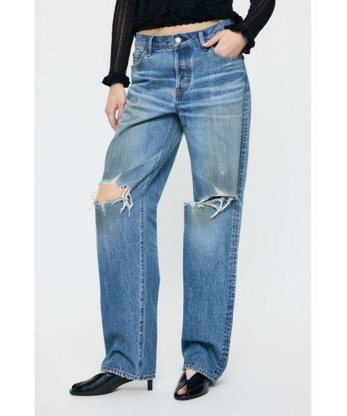 ジーンズ デニム デニムパンツ MIDRISE DAMAGED SLIM STRAIGHT レディースの画像