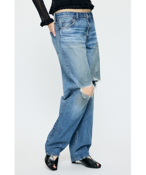 ジーンズ デニム デニムパンツ MIDRISE DAMAGED SLIM STRAIGHT レディースの画像