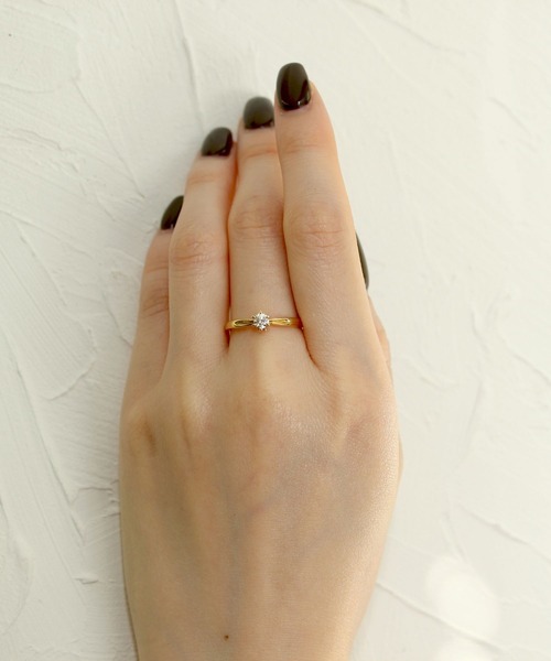 アレルギー対応 指輪 リング 「K18」ダイヤモンドリング　0.2ct up レディースの画像