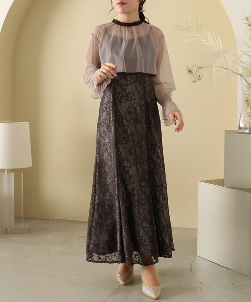 「ASTORIA ODIER」 コンビワンピース MEDIUM ブラウン レディース_画像4