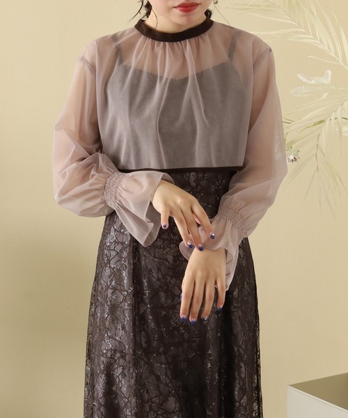 「ASTORIA ODIER」 コンビワンピース MEDIUM ブラウン レディース_画像5