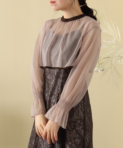 「ASTORIA ODIER」 コンビワンピース MEDIUM ブラウン レディース_画像7