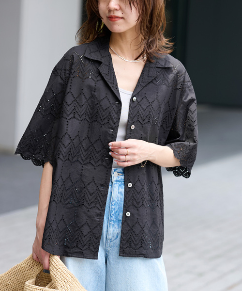 JOURNAL STANDARD relume ブラック長袖シャツ　コットン ジャーナルスタンダード レリューム JOURNAL STANDARD relume 《予約