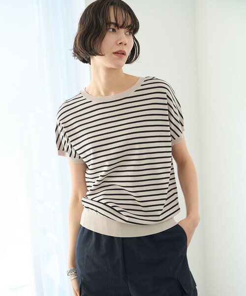 「UNFILO」 半袖ニット MEDIUM ブルー レディース_画像8