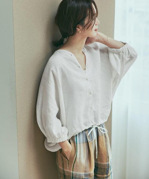 「URBAN RESEARCH DOORS」 7分袖ブラウス MEDIUM ブラック レディース_画像2