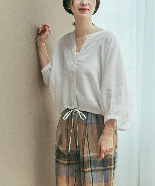 「URBAN RESEARCH DOORS」 7分袖ブラウス MEDIUM ブラック レディース_画像3