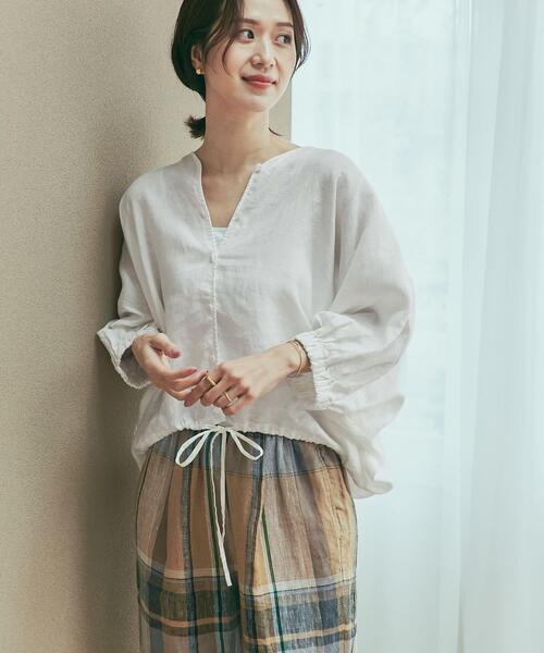 「URBAN RESEARCH DOORS」 7分袖ブラウス MEDIUM ブラック レディース_画像4