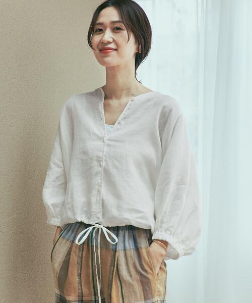 「URBAN RESEARCH DOORS」 7分袖ブラウス MEDIUM ブラック レディース_画像5