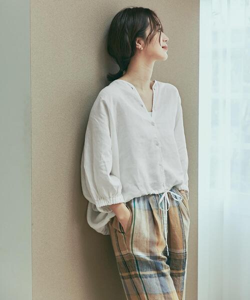 「URBAN RESEARCH DOORS」 7分袖ブラウス MEDIUM ブラック レディース_画像6