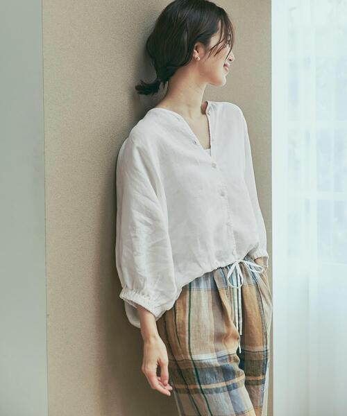 「URBAN RESEARCH DOORS」 7分袖ブラウス MEDIUM ブラック レディース_画像8