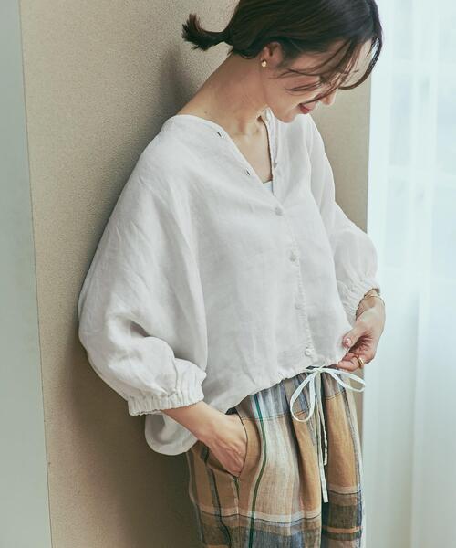 「URBAN RESEARCH DOORS」 7分袖ブラウス MEDIUM ブラック レディース_画像9