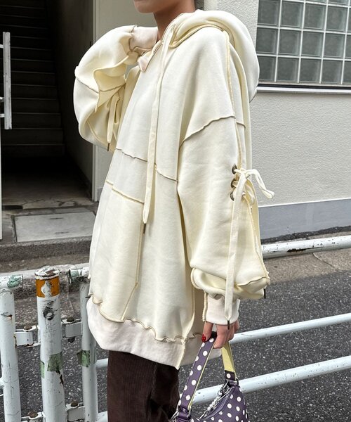 「CIAOPANIC」 プルオーバーパーカー ONE SIZE グレー レディース_画像4