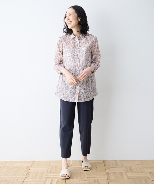 アリスバーリー×リバティ　ブラウス　チュニック　ペイズリー　レース　ピンタック DECOY SINCE 1981 ブラウス シャツ 「Liberty」花柄リバティシアー
