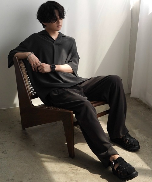 「WYM LIDNM」 半袖ニット S ダークネイビー メンズ_画像2