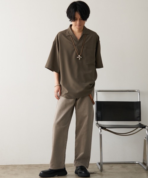 「WYM LIDNM」 半袖ニット S ダークネイビー メンズ_画像8