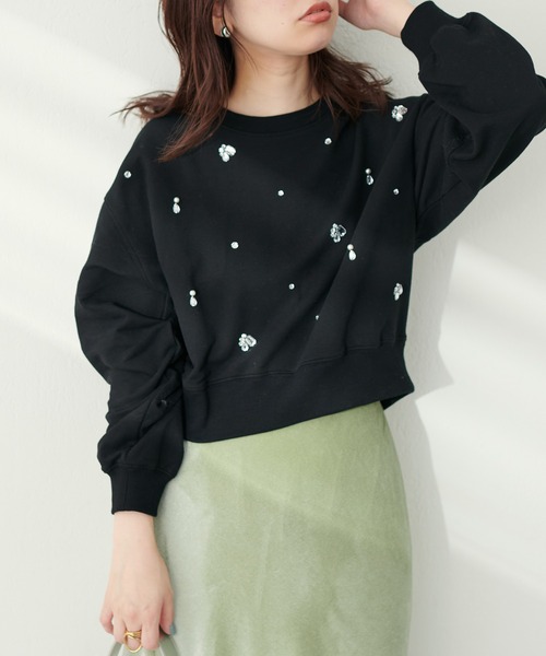 「natural couture」 スウェットカットソー FREE グレー レディース_画像3