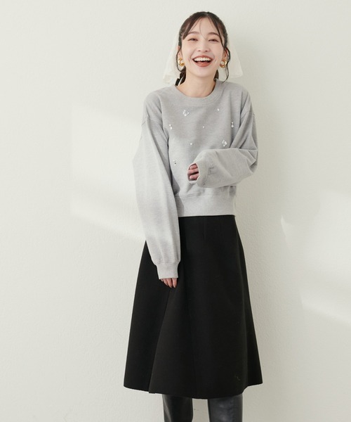 「natural couture」 スウェットカットソー FREE グレー レディース_画像8