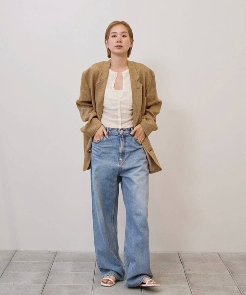 タンクトップ ノースリーブ 2way Sheer Knitvest レディースの画像