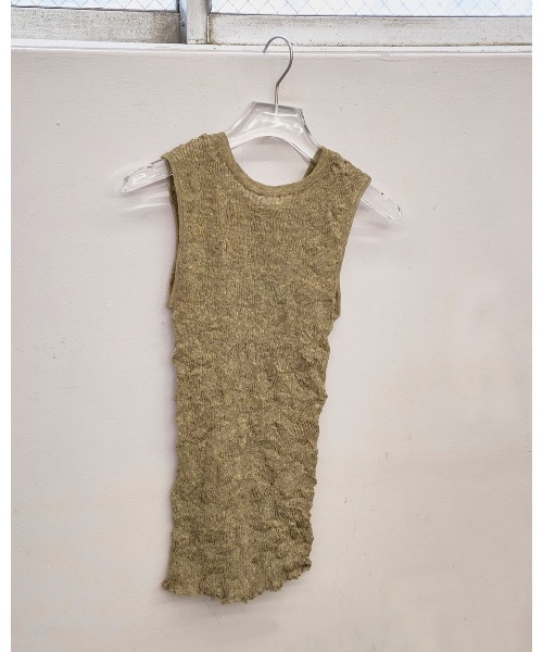 タンクトップ ノースリーブ 2way Sheer Knitvest レディースの画像