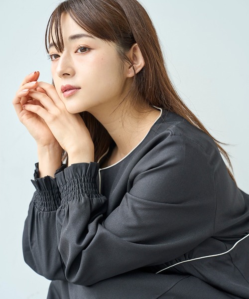 「mil」 長袖ワンピース X-SMALL グレイッシュベージュ レディース_画像8