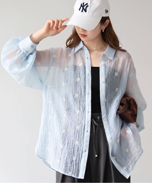 tiptop（ティップトップ） ブラウス シャツ シアー総刺繍シャツ