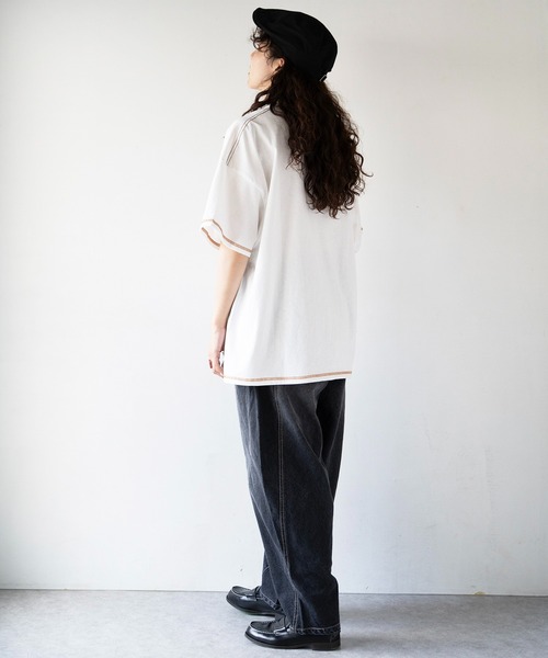 「DOUBLE NAME」 半袖Tシャツ FREE ブルー レディース_画像5