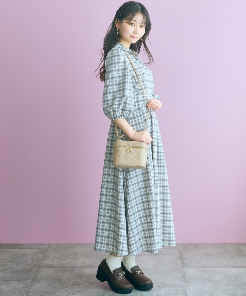 marun（マルン） ワンピース 「大きいサイズ」チェック柄スキッパー