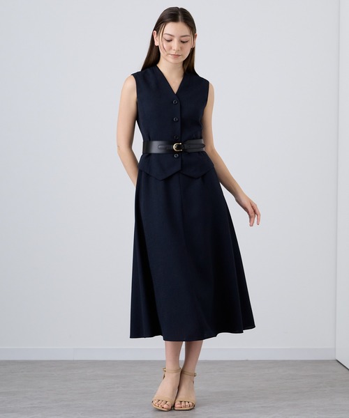 ANAYI（アナイ） ノースリーブワンピース 34 ベージュ レディース