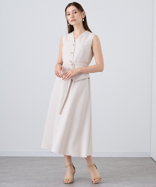 ANAYI（アナイ） ノースリーブワンピース 34 ベージュ レディース
