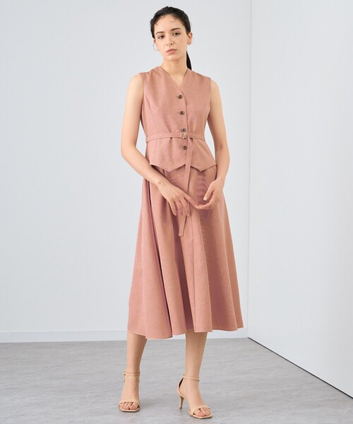 【美品】ANAYI　ノースリーブ ワンピース ベージュ　サイズ34 ANAYI（アナイ） ノースリーブワンピース 34 ベージュ レディース
