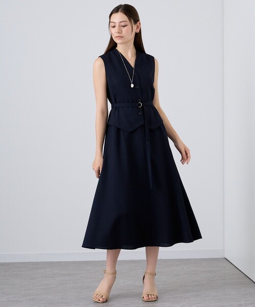 ANAYI（アナイ） ノースリーブワンピース 34 ベージュ レディース