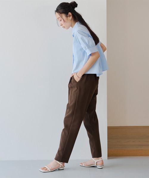titivate パンツ フロントタックイージーテーパードパンツ