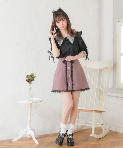 ROJITA（ロジータ） シャツ ブラウス BIGレース衿袖リボンブラウス