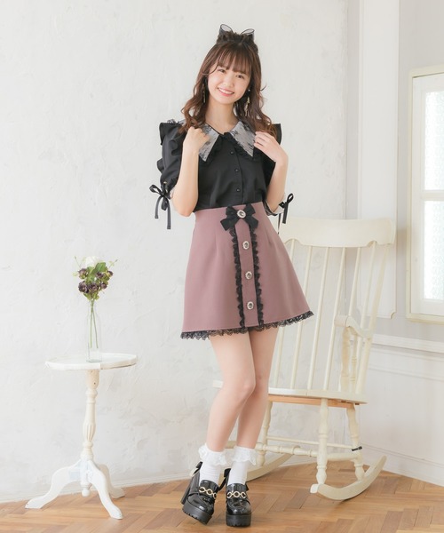 ROJITA（ロジータ） シャツ ブラウス BIGレース衿袖リボンブラウス