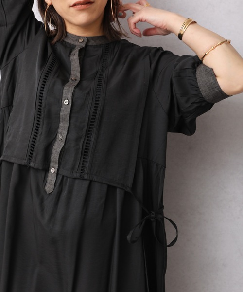 ワンピース 異素材使いベストレイヤードロングシャツワンピース Zozo限定 Zozotown Paypayモール店 通販 Paypayモール