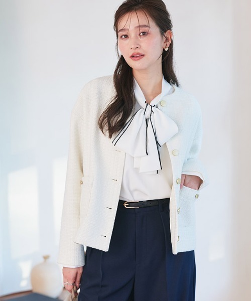 ジャケット・アウター Coi Pierreot CHAUMES TWEED JK THE JEAN PIERRE - 11XL Tear Off Sheer Tweed Jacket / シアー