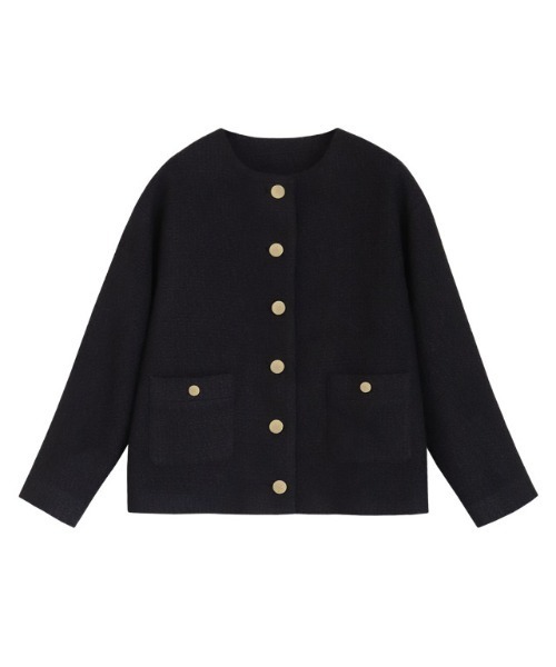Pierrot（ピエロ） ジャケット ノーカラージャケット ツイードノー