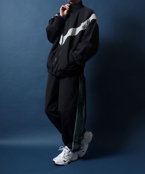 ANPAS ナイロンジャケット Nylon Fabric V Line Color Switching
