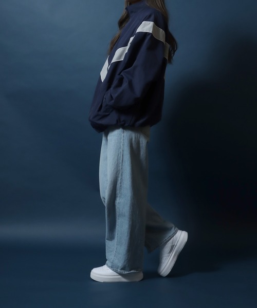 ANPAS ナイロンジャケット Nylon Fabric V Line Color Switching